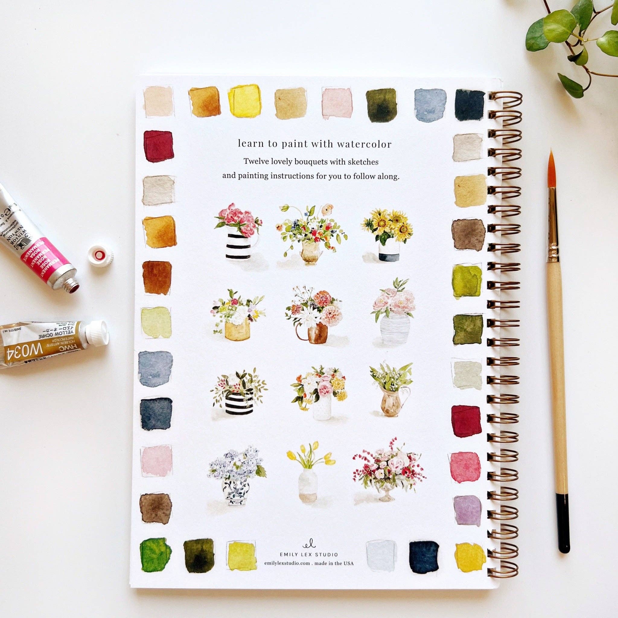 Bouquets watercolor workbook - Persnickety Shop