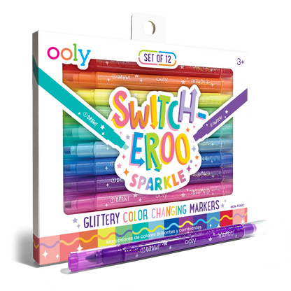 Ooly Switch-Eroo Sparkle Glittery Color Changing Markers - Set of 12 - Persnickety Shop