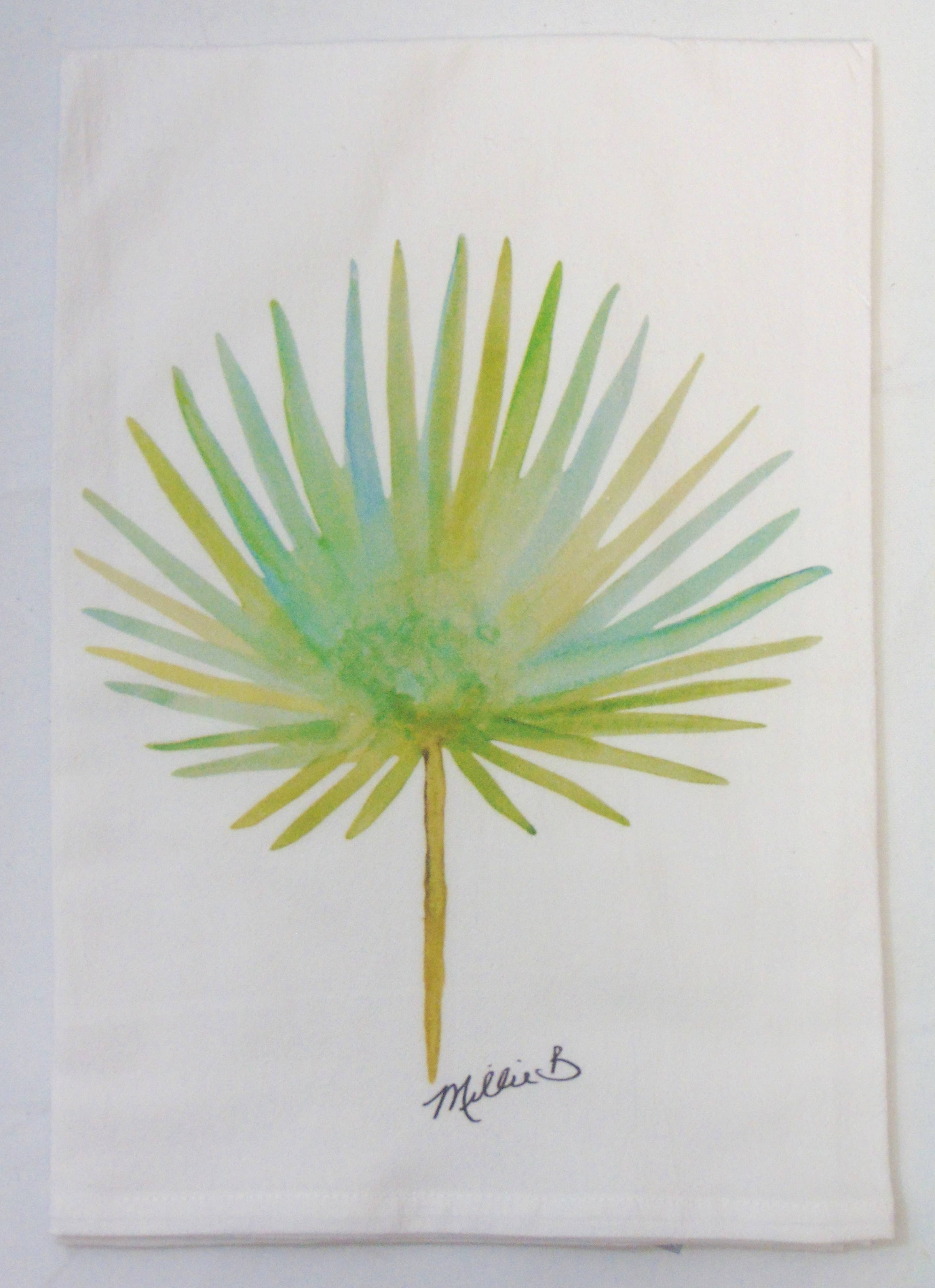 Limited Edition Watercolor Palm Frond Flour Sack Towel - Persnickety Shop