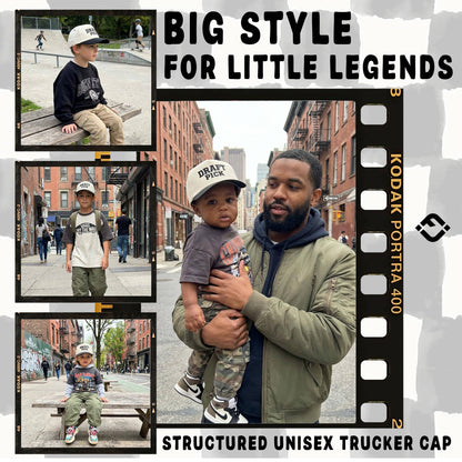 Kid/Baby 2-Tone Cap: Draft Pick - Black/Beige: Infant (0-12 Months)