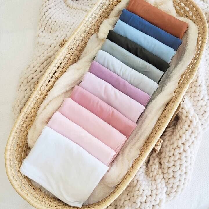 All Solid Bamboo Knit Swaddle Blankets: Dusty Blue - Persnickety Shop