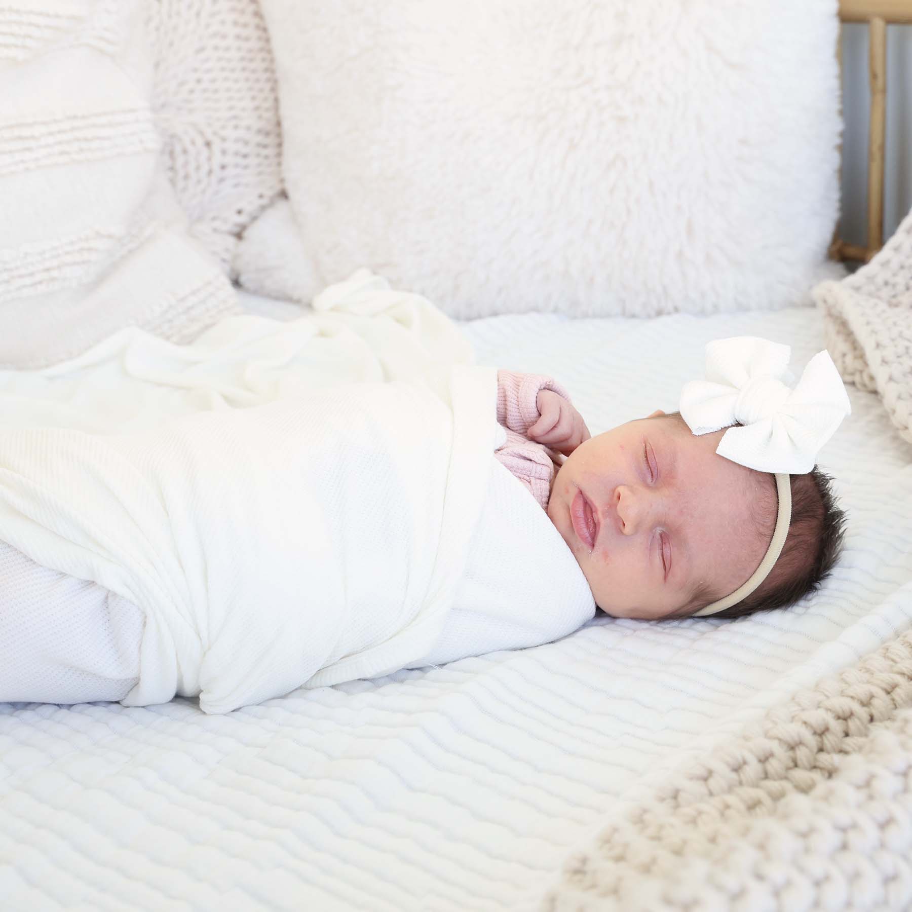 All Bamboo Waffle Swaddle Blankets: Eucalyptus - Persnickety Shop