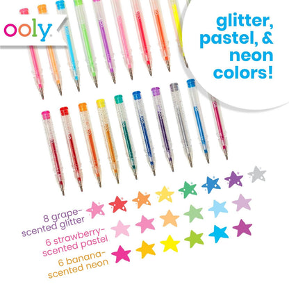 Ooly Mini Doodlers Fruity Scented Gel Pens - Set of 20