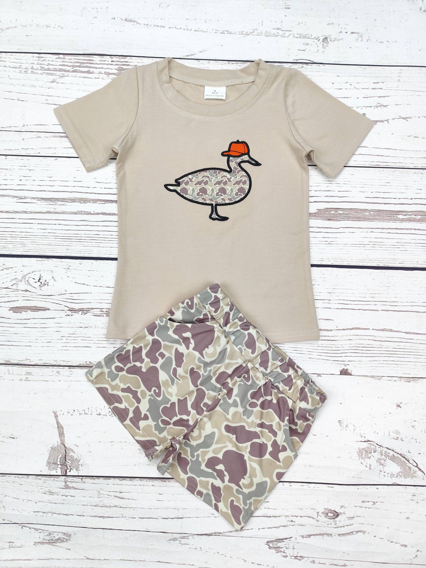 Boys Camouflage Duck Appliqué Top Shorts Set: 2T - Persnickety Shop