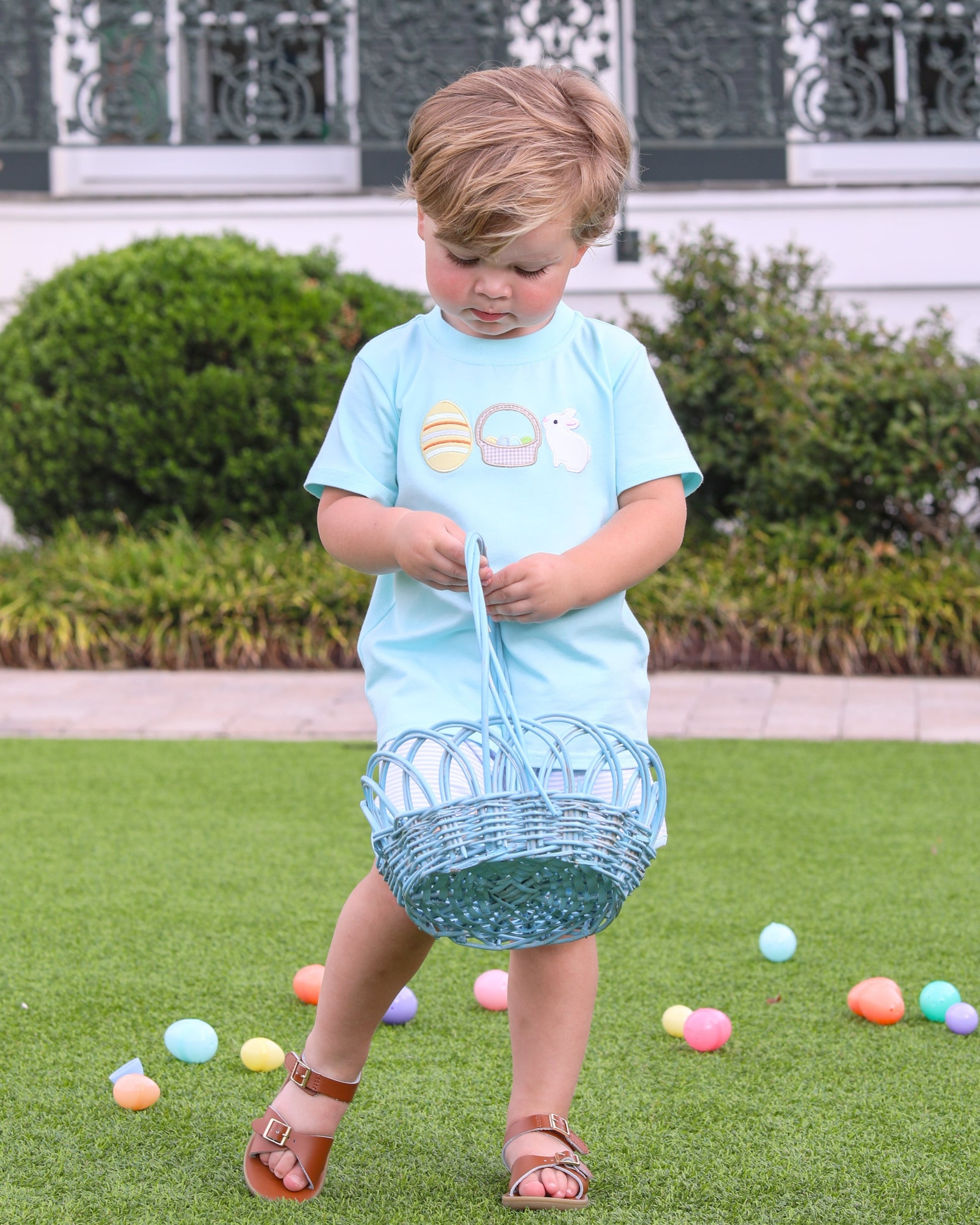 Trotter Street Kids Bunnies & Baskets Short Set - Persnickety Shop