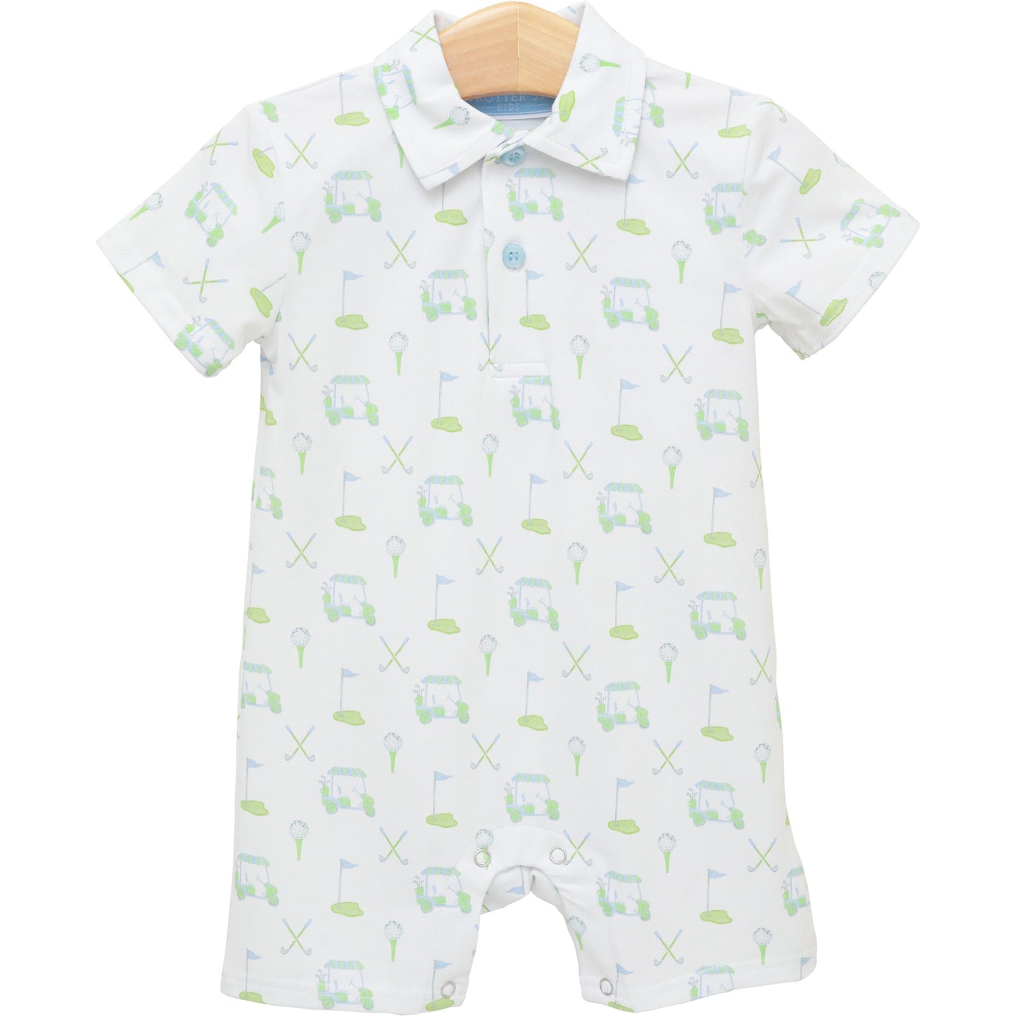 Trotter Street Kids Caddy Club Polo Romper - Persnickety Shop