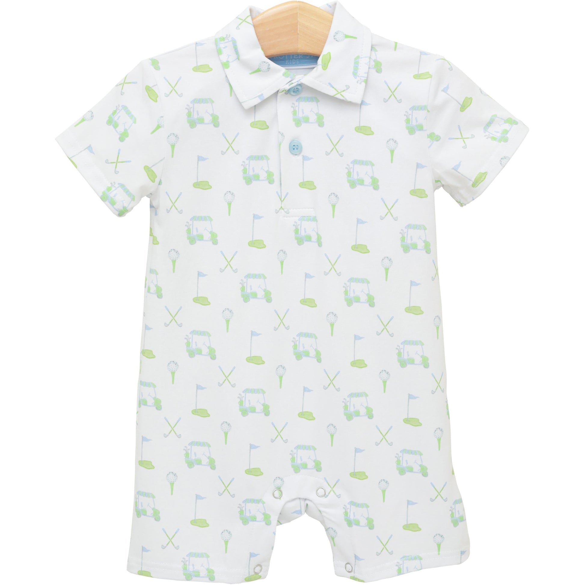 Trotter Street Kids Caddy Club Polo Romper - Persnickety Shop