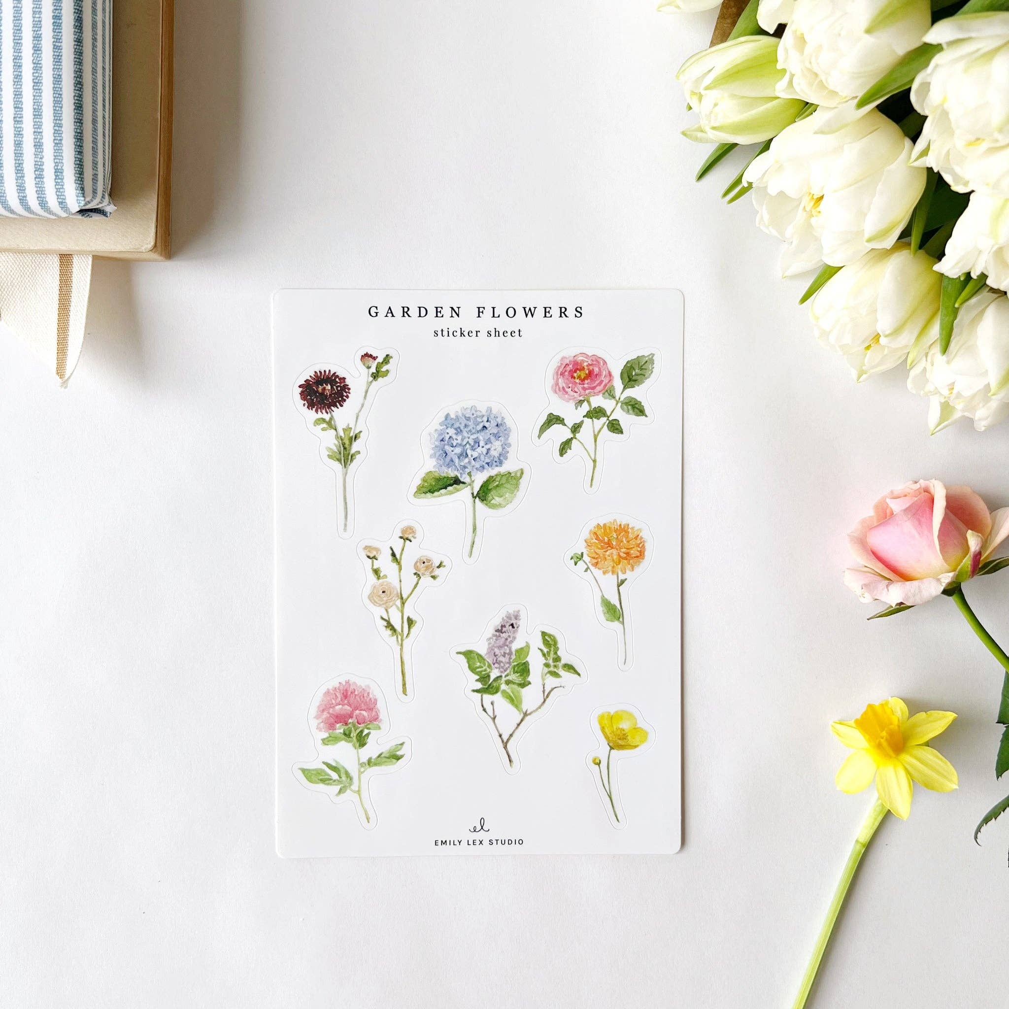 Garden flowers sticker sheets