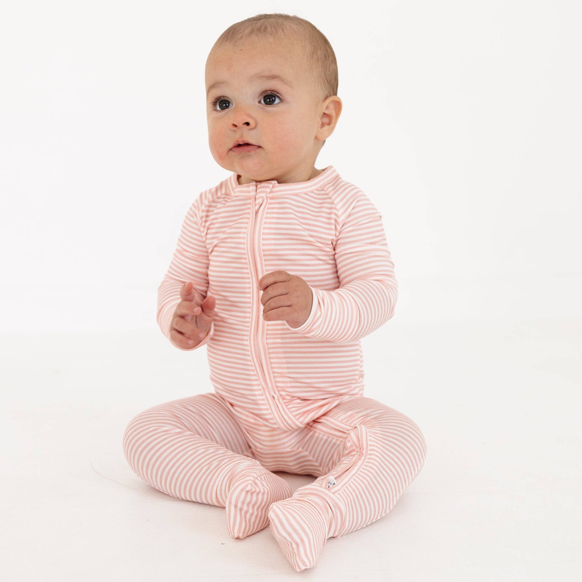Peony Stripe Bamboo Sleeper: 6-12M - Persnickety Shop