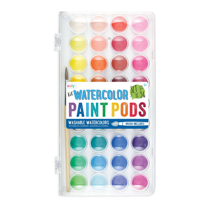 Ooly Lil' Watercolor Paint Pods with Brush - 36 Colors