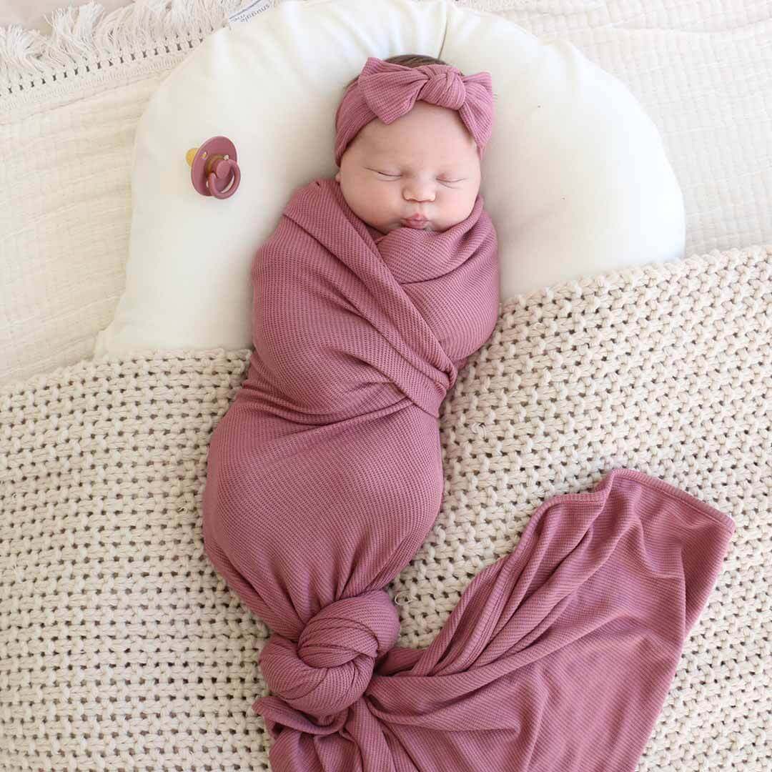 All Bamboo Waffle Swaddle Blankets: Eucalyptus - Persnickety Shop
