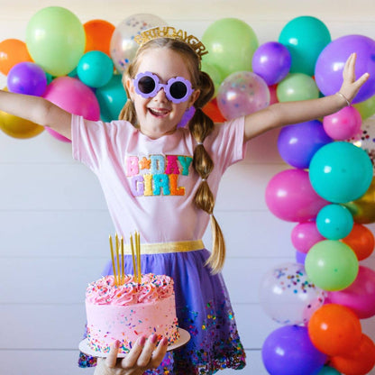 Sweet Wink Birthday Girl Patch Short Sleeve T-Shirt - Ballet Pink - Persnickety Shop