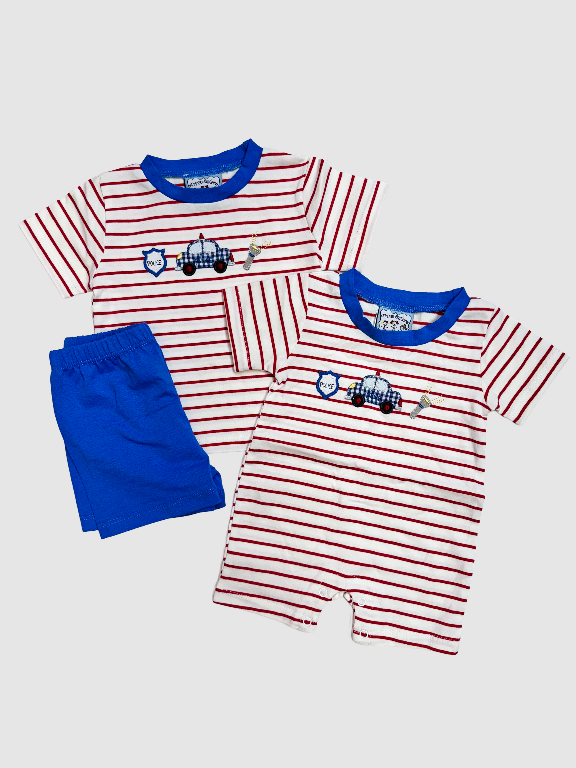 Police Appliqué Short Set - Persnickety Shop