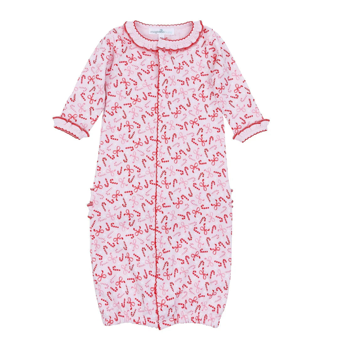Candy Cane Lane Print Ruffle Footie - Persnickety Shop