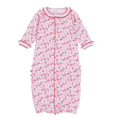 Candy Cane Lane Print Ruffle Footie - Persnickety Shop