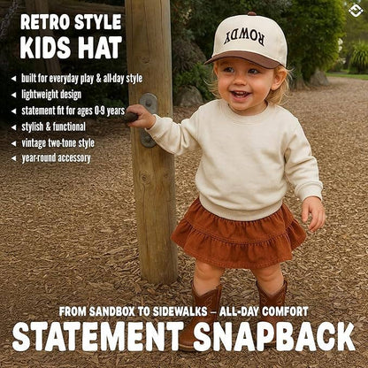 Kids/Baby 2-Tone Cap: Rowdy Upside Down - Brown/Beige: Infant (0-12 Months)