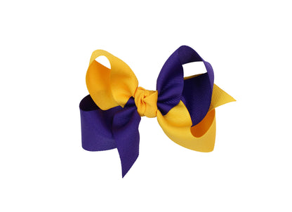 COLLEGIATE CRISSCROSS BOWS: WHITE/ CRANBERRY / 6.5" JUMBO
