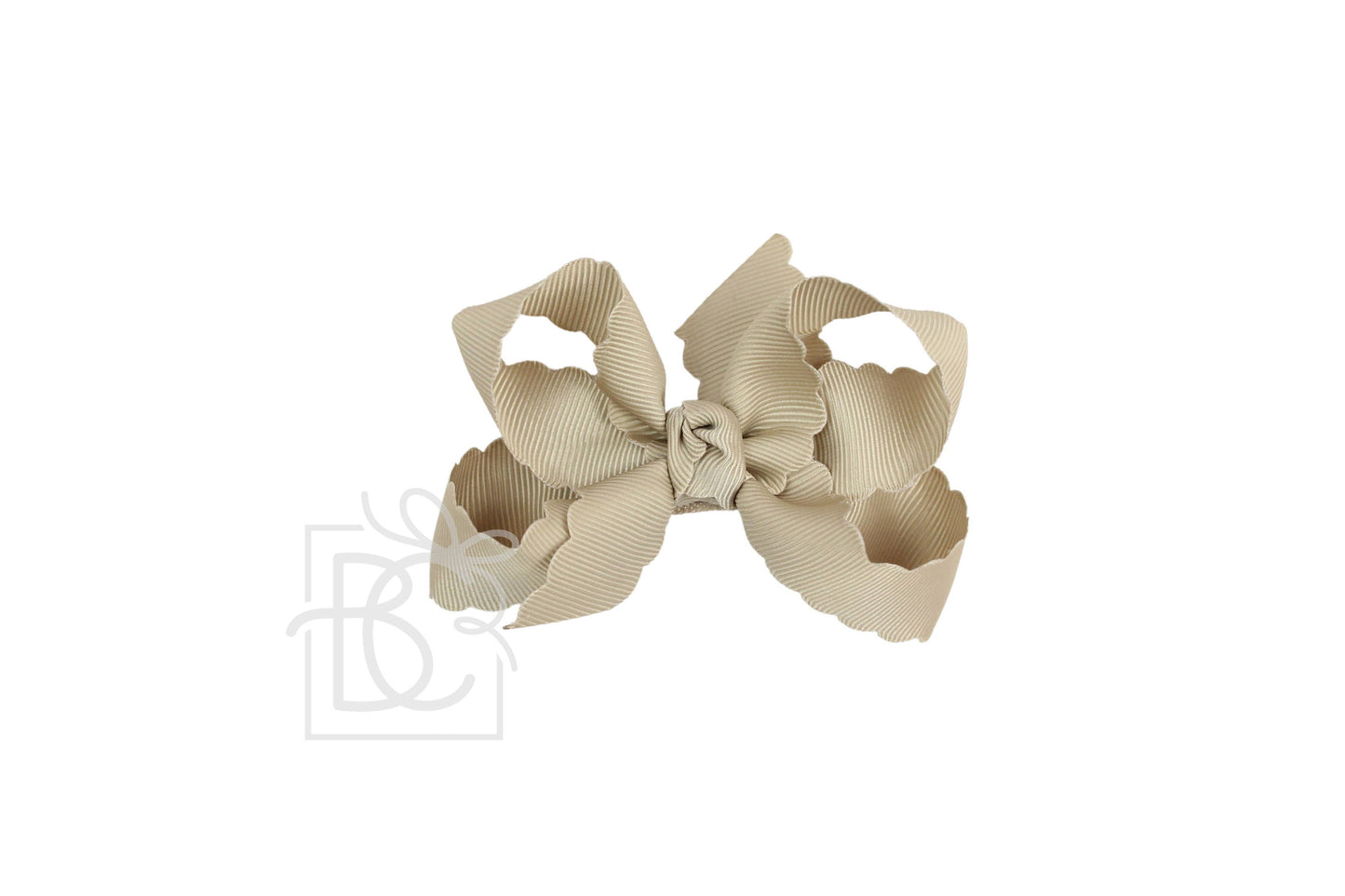 SCALLOPED EDGE BOW: Powder Mint / 5.5" Extra Large - 2.25" Ribbon on Alligator Clip