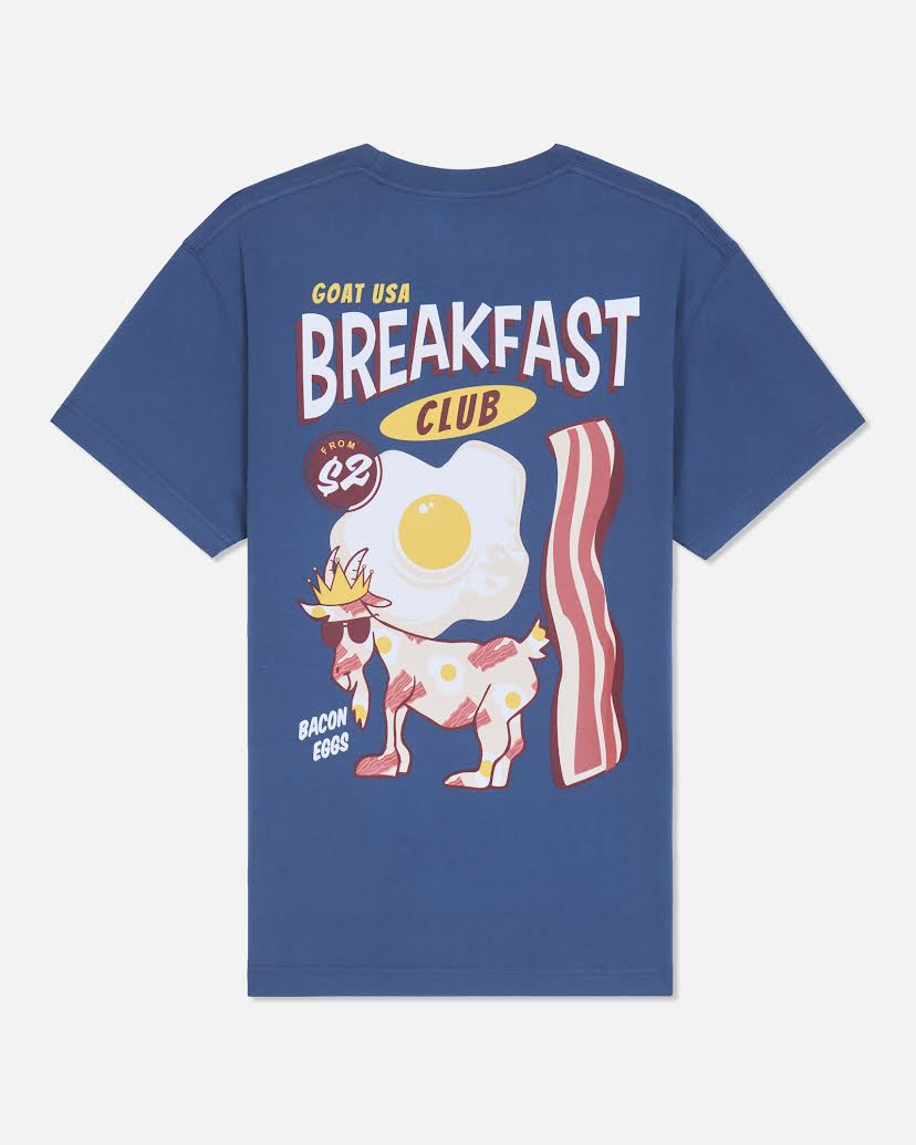 GOAT USA-Breakfast Crew T-Shirt: Moonlite Ocean