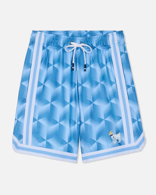 GOAT USA GEO AOP Mesh Short: Carolina Blue Diamond Stripe