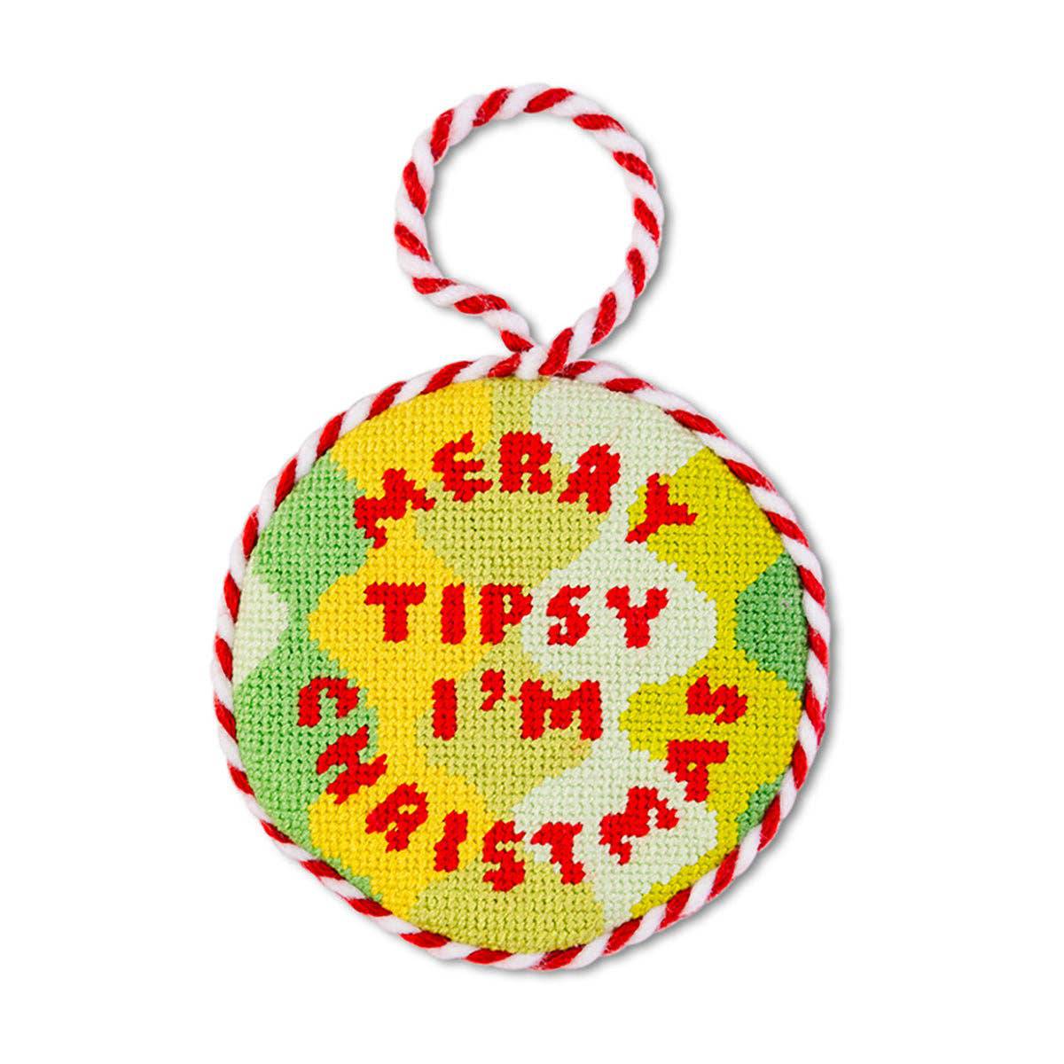 Needlepoint Ornament - Merry Tipsy - Persnickety Shop