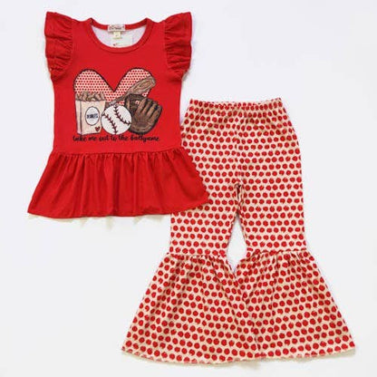 Baseball Ballgame Girls Pant Set