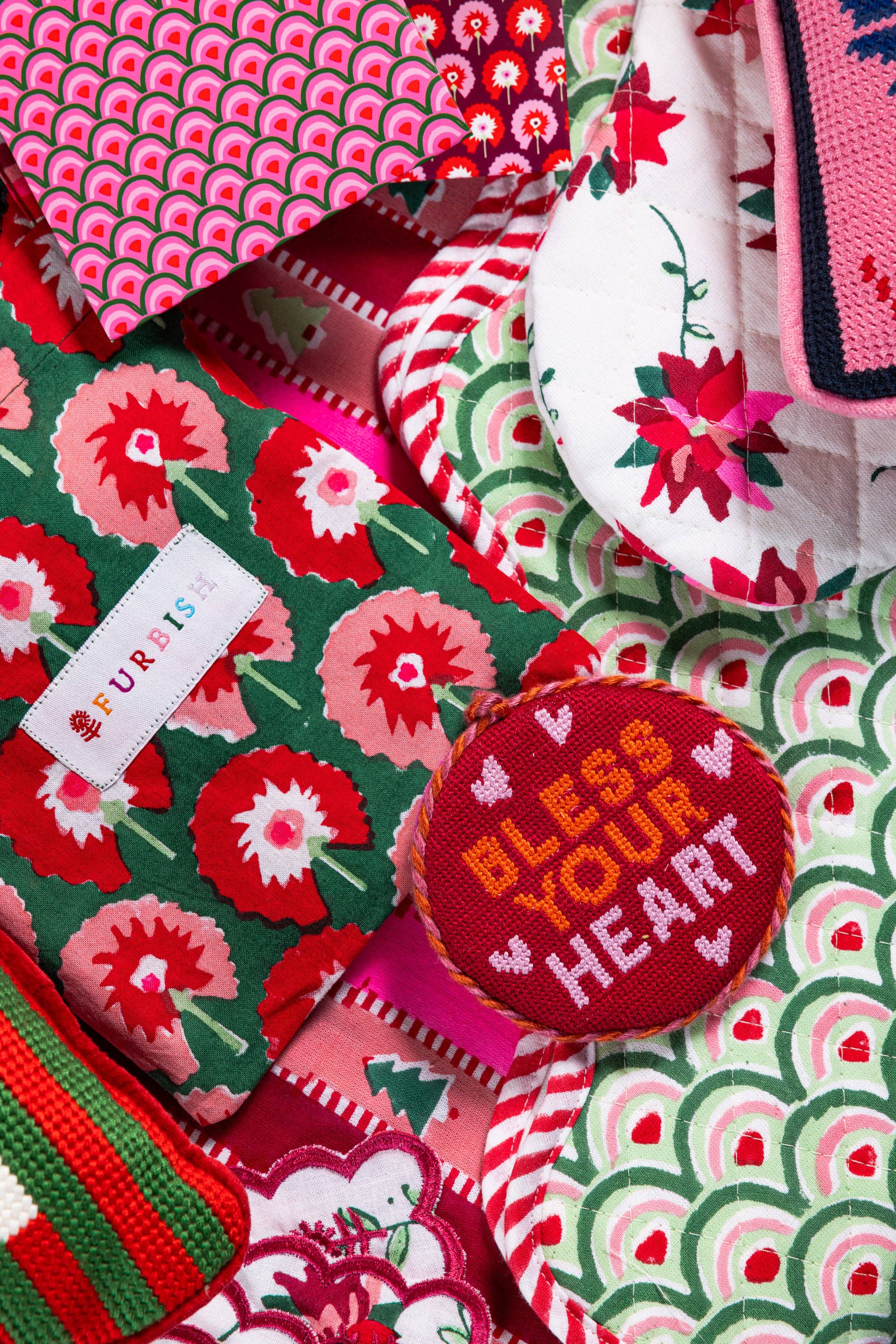 Needlepoint Ornament - Bless your Heart - Persnickety Shop