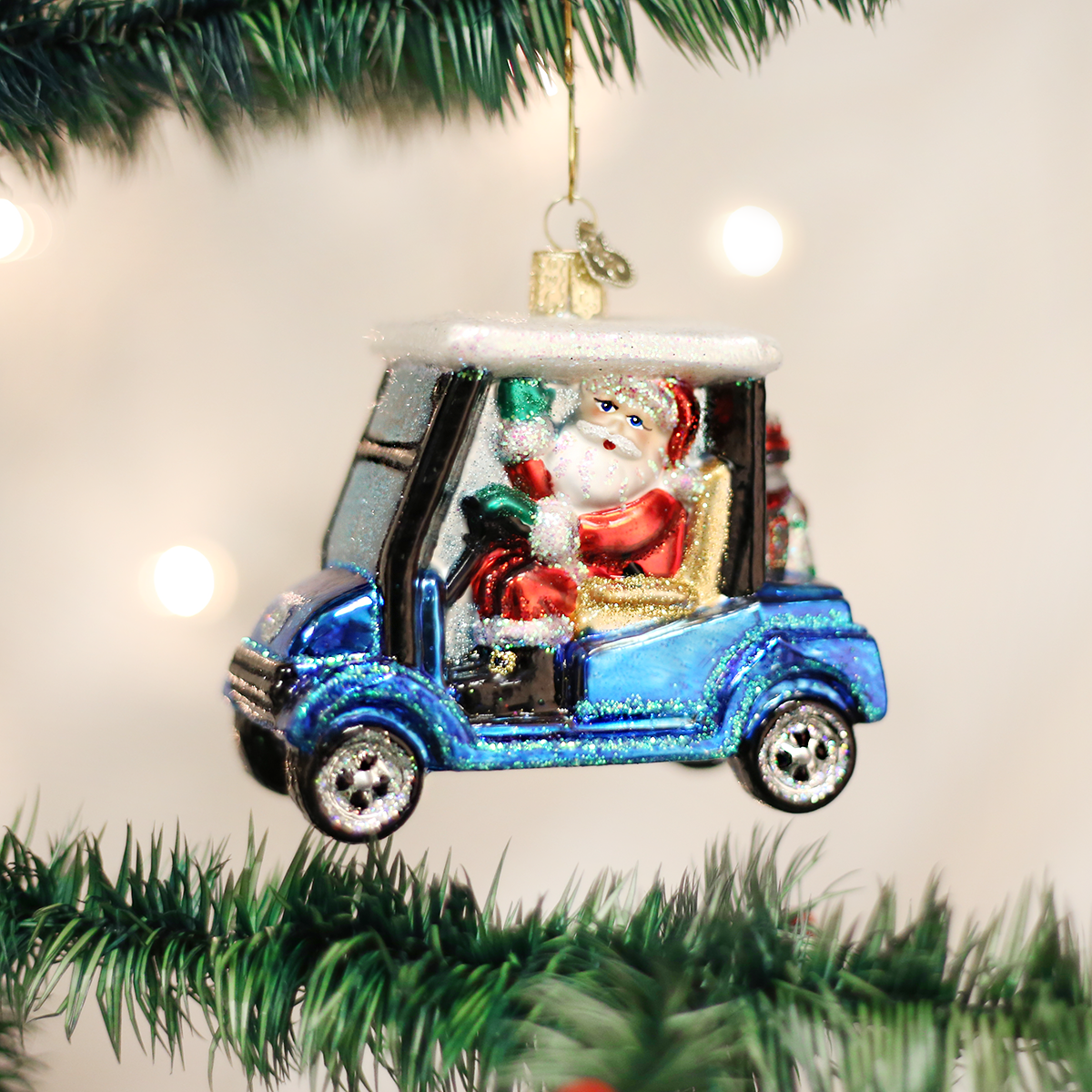 Golf Cart Santa Ornament: 40287 / 12_12_6_15_X / 3.25 X 3.75 X 2 - Persnickety Shop