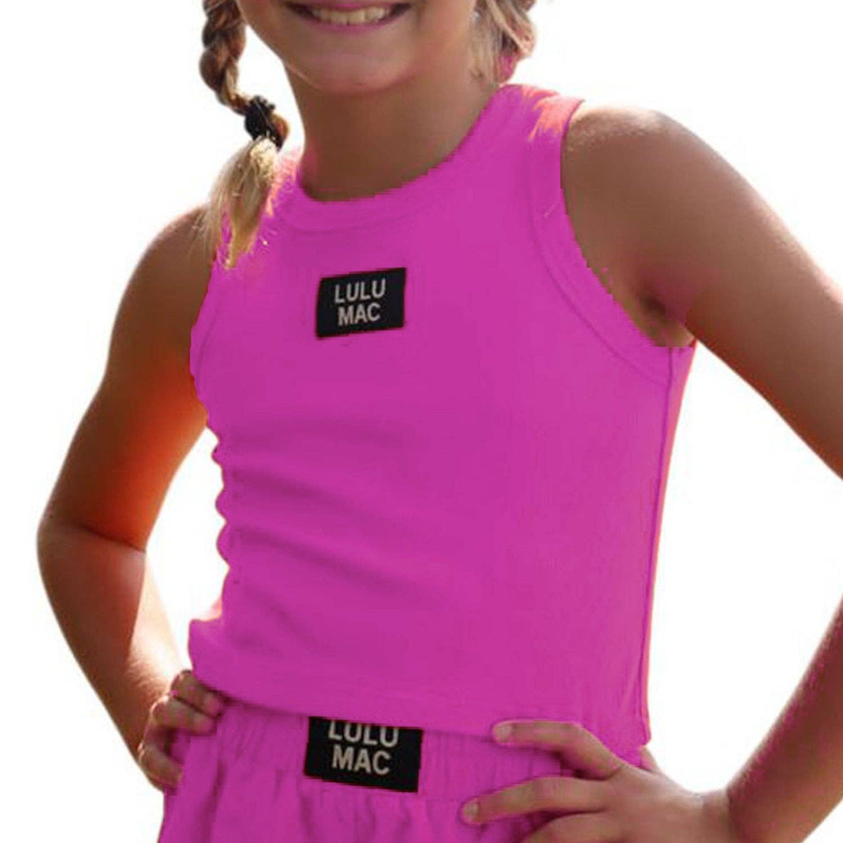 LM-KTK-1000 HOT PINK KIDS SOLID TANK: HOT PINK / Youth Small