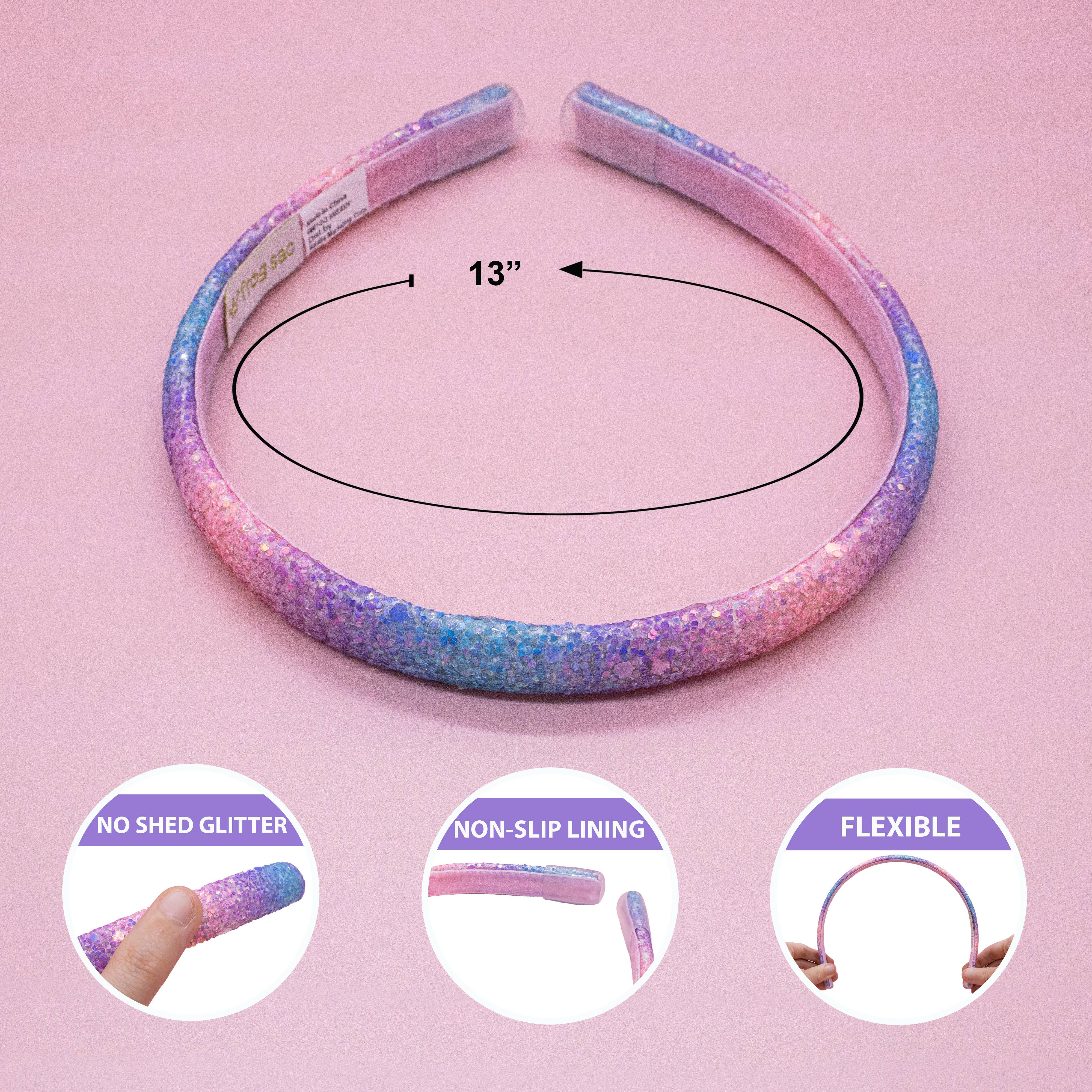 Thin Glitter Headband - Padded Hair Bands: Pink