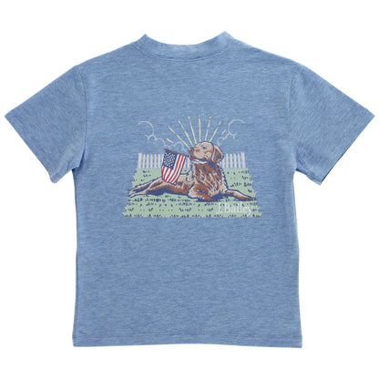J. Bailey Logo Tee - Retriver on Heathered Blue - Persnickety Shop