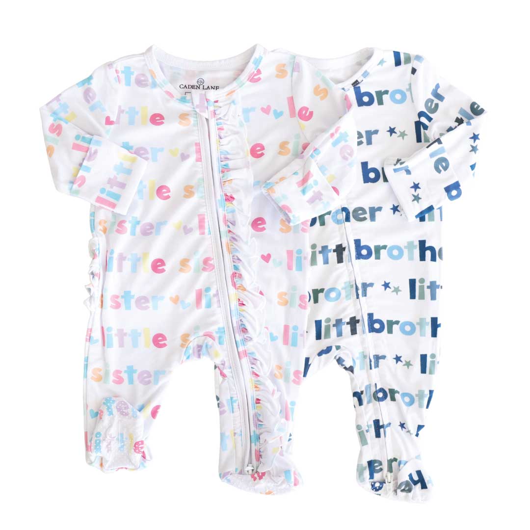 Little Sibling Zipper Footie: Little Sister / Newborn - Persnickety Shop