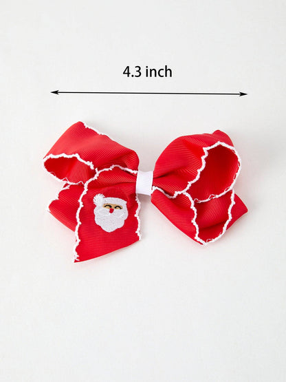 Christmas Santa Hair Bow - Persnickety Shop