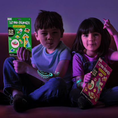 Ooly Tattoo-Palooza Glow in the Dark Temporary Tattoos - Zero Gravity Dinos - 3 Sheets - Persnickety Shop