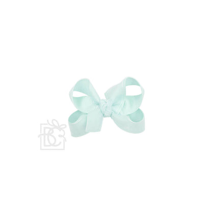LAYERED ORGANZA/GROSGRAIN BOW ON CLIP: 5.5" Huge - 2.25" Ribbons on Alligator Clip / WHITE