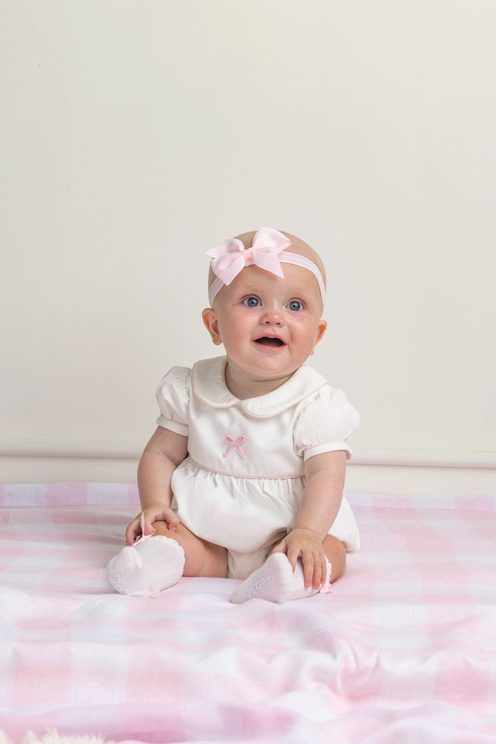 Tall Pink with White Bow Socks
