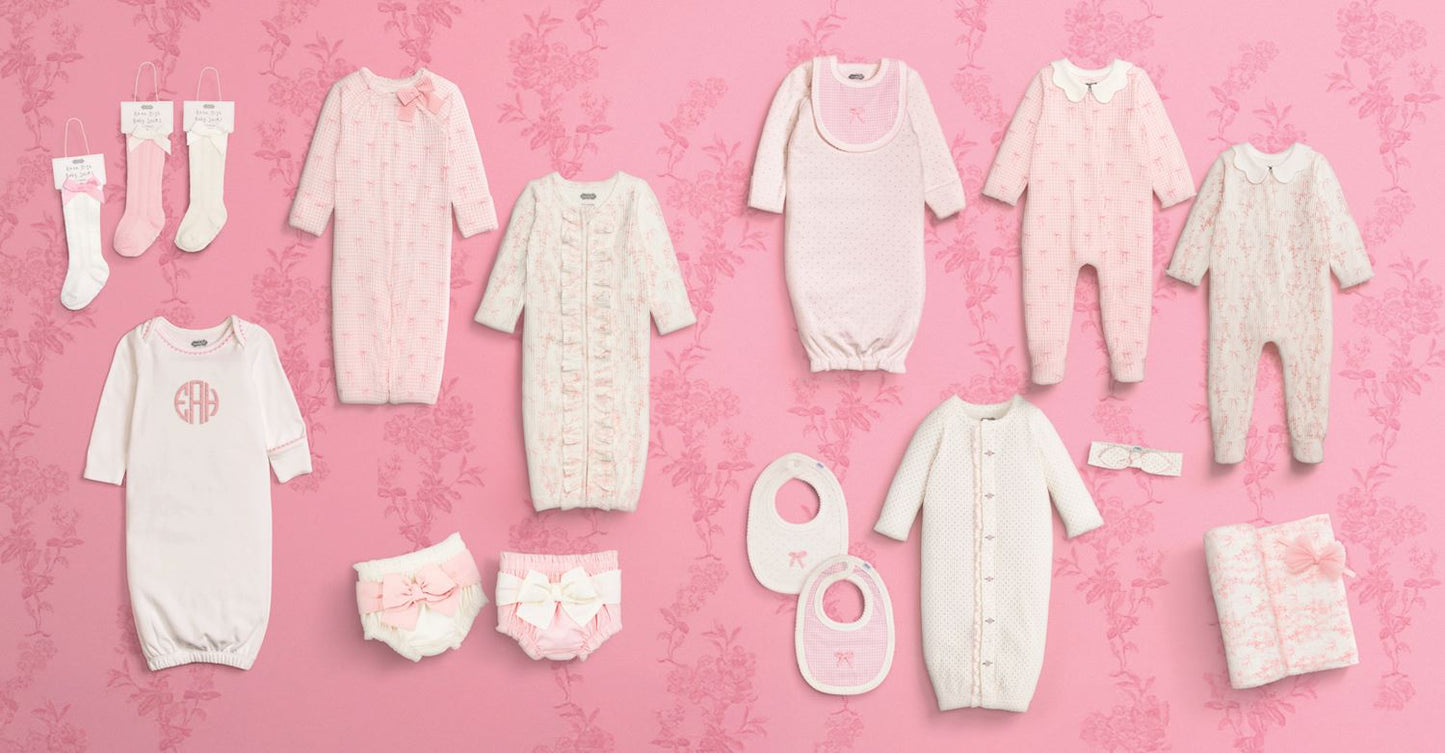 Tall Pink with White Bow Socks