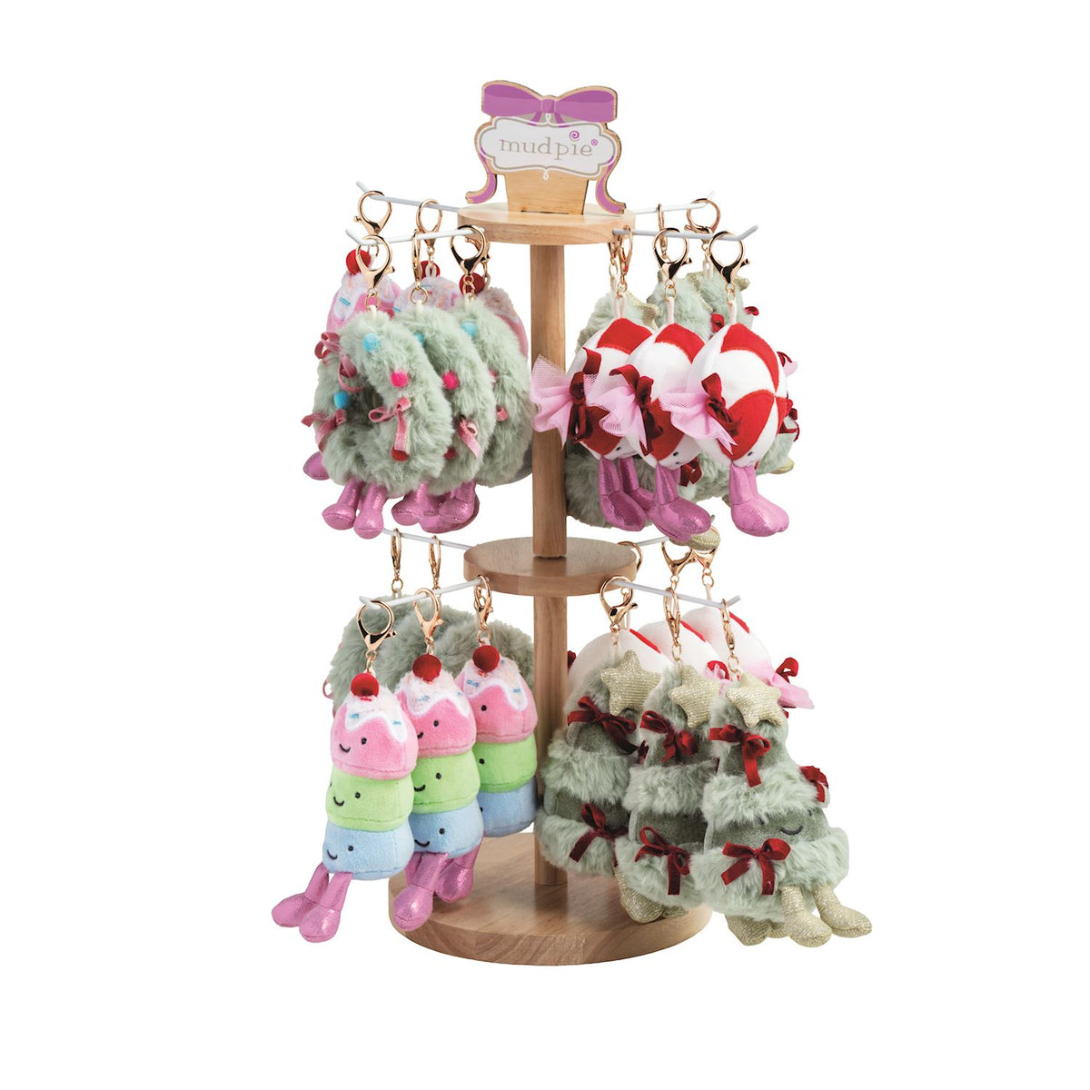 Mud Pie Holiday Plush Bag Charms- Wreath