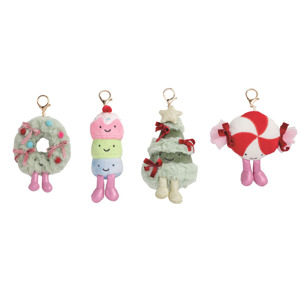Mud Pie Holiday Plush Bag Charms- Wreath