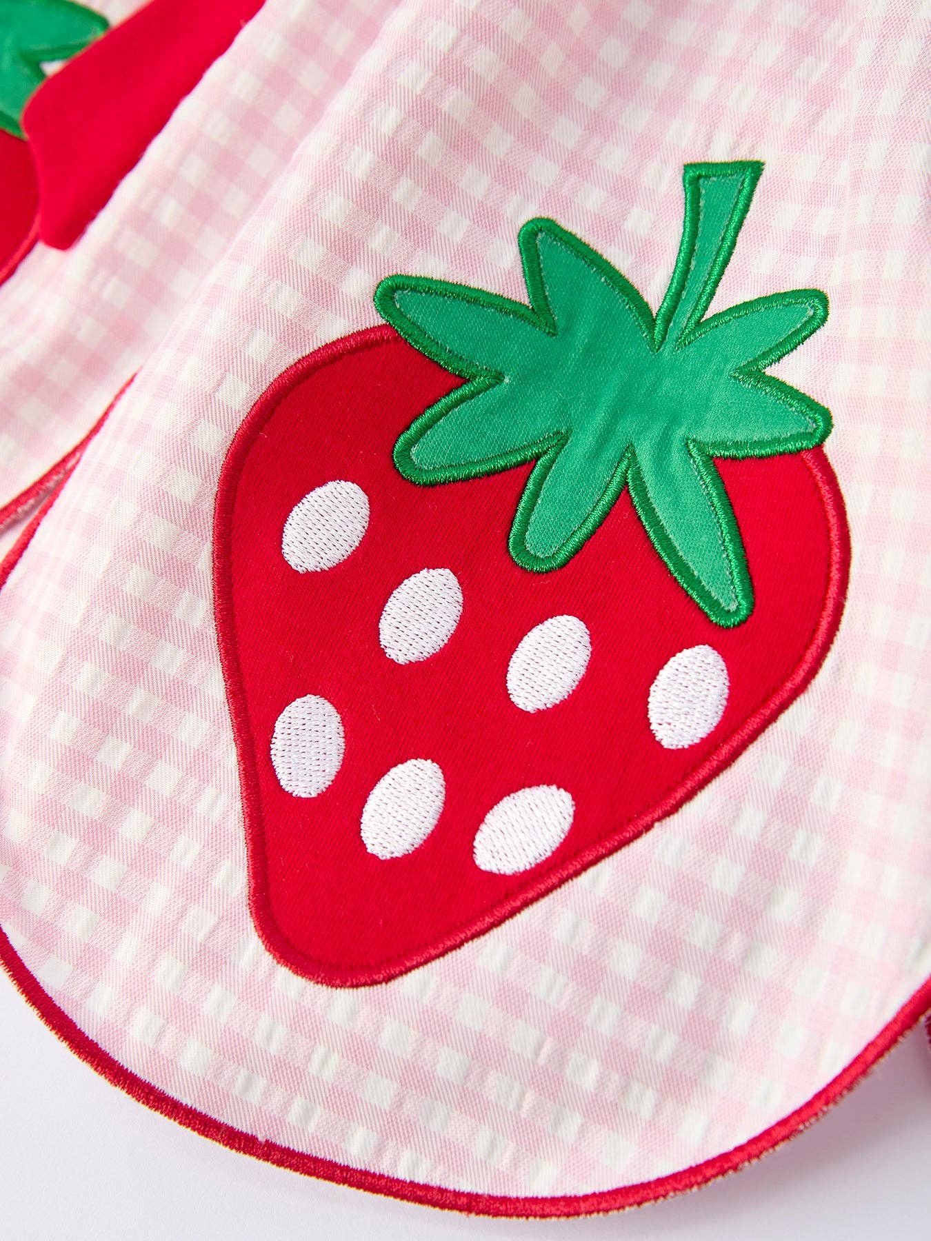 Girls' Plaid Smocked Strawberry Applique Shorts Set: 4 - Persnickety Shop