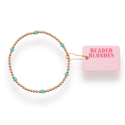 Beaded Blondes Turquoise Poppi Bracelet 6.75 inch