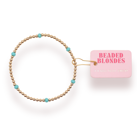 Beaded Blondes Turquoise Poppi Bracelet 6.75 inch