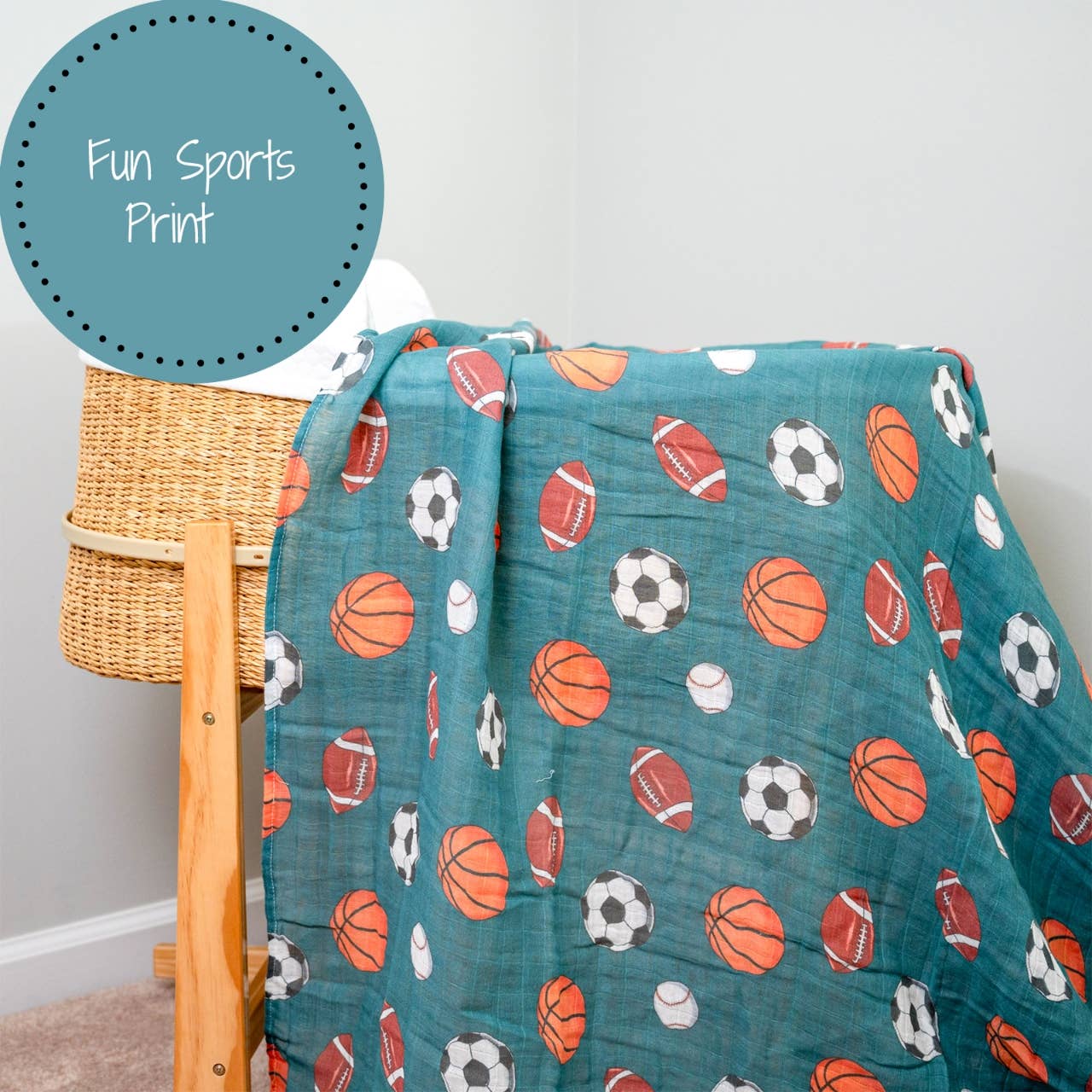 Little Athlete Sporty Theme Baby Swaddle Blanket - Persnickety Shop