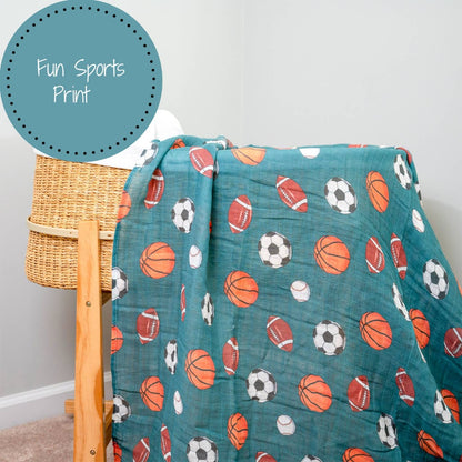 Little Athlete Sporty Theme Baby Swaddle Blanket - Persnickety Shop