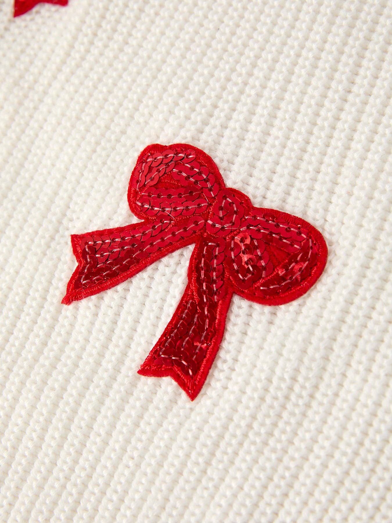 Fall/Winter Christmas Girls Bow Sequins Pullover Sweater: 8/9Y - Persnickety Shop