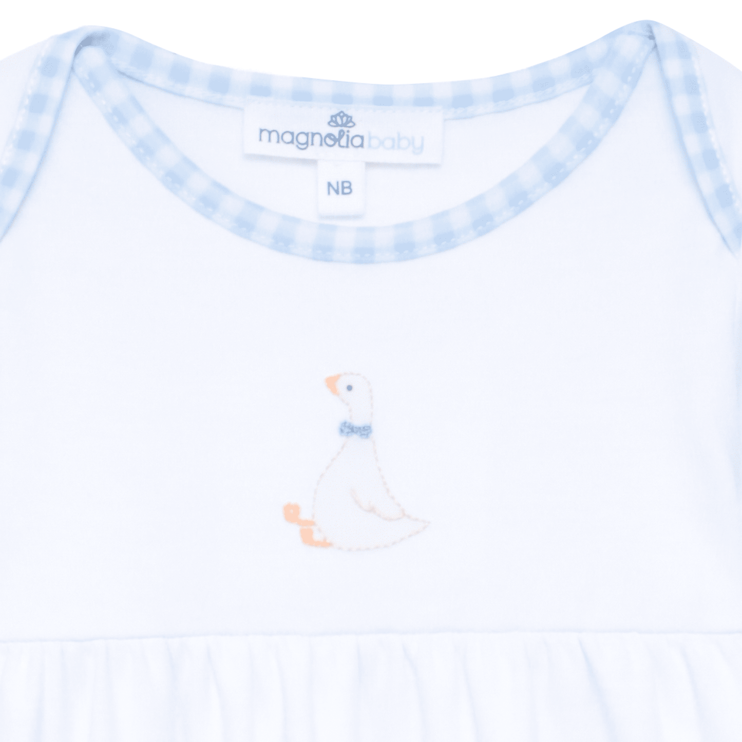 Magnolia Baby Silly Goose Gathered Gown - Light Blue - Persnickety Shop