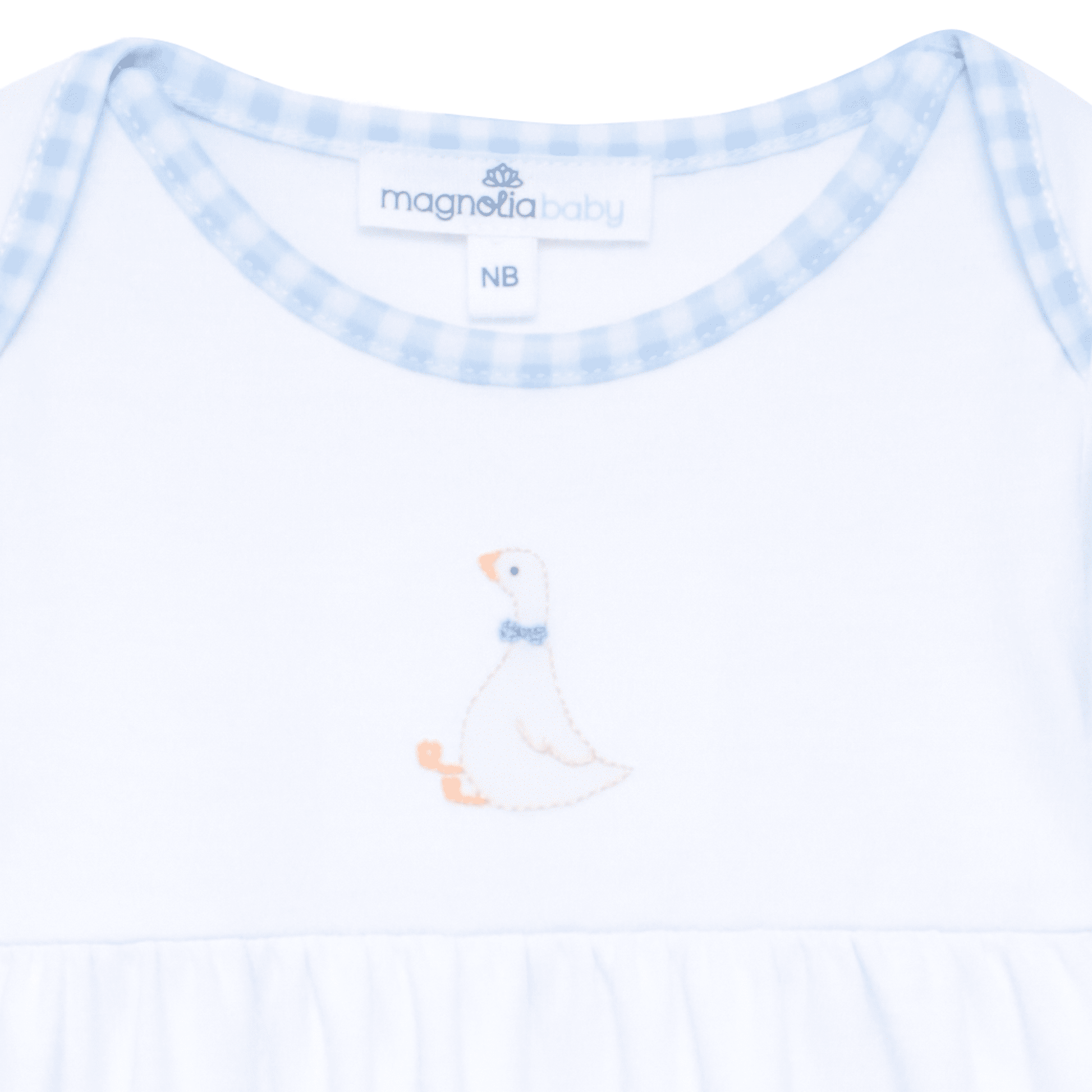 Magnolia Baby Silly Goose Gathered Gown - Light Blue - Persnickety Shop