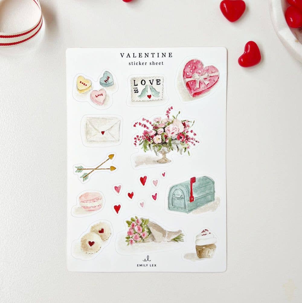 Valentine sticker sheets