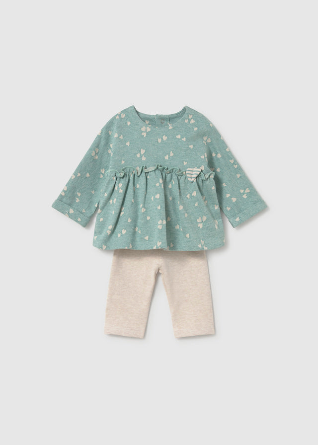 Mayoral Baby Minera Teddy Bear & Heart 2-Piece Leggings Set