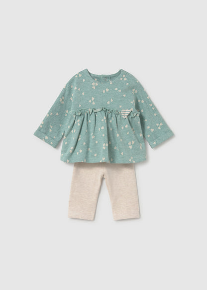 Mayoral Baby Minera Teddy Bear & Heart 2-Piece Leggings Set